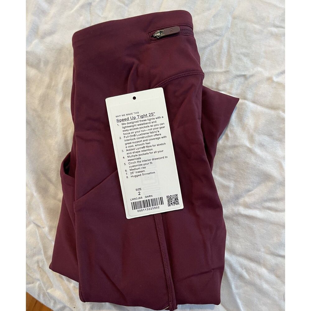 Lululemon Leggings - Speed Up Tight 25" - Garnet Size 2